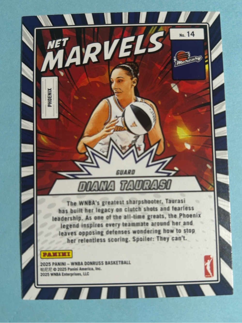 Diana Turasi, Phoenix Mercury ,2025 Panini Marvels insert card #14 - Picture 2 of 2